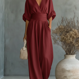Maja | Macacão elegante com decote em V e cintura alta