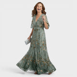 Daniela | Vestido maxi fluido elegante com halter para Mulher