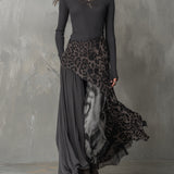 Martina | Vestido longo com padrão de leopardo