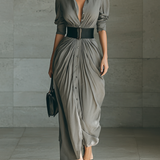 Zefirina | Vestido Plissado Longo