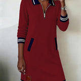 Sofia | Vestido Polo Zippé de Mangas Longas