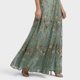 Daniela | Vestido maxi fluido elegante com halter para Mulher