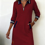 Sofia | Vestido Polo Zippé de Mangas Longas