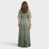 Daniela | Vestido maxi fluido elegante com halter para Mulher