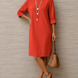 Sabine | Vestido Midi Fluido Efeito Barriga Lisa