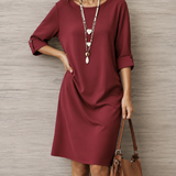 Sabine | Vestido Midi Fluido Efeito Barriga Lisa