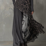 Martina | Vestido longo com padrão de leopardo
