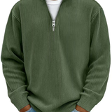 Marc | Pullover de Gola Zippada Cotelada