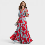 Daniela | Vestido maxi fluido elegante com halter para Mulher