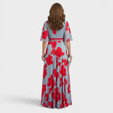 Daniela | Vestido maxi fluido elegante com halter para Mulher