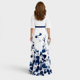 Daniela | Vestido maxi fluido elegante com halter para Mulher