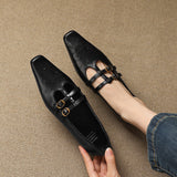 Ceyla | Sapatos planos Mary Jane de dupla alça com perfurações