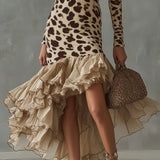Eleonora | Vestido com volantes estampado animal