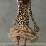 Eleonora | Vestido com volantes estampado animal
