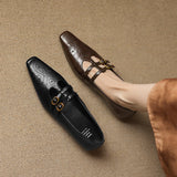 Ceyla | Sapatos planos Mary Jane de dupla alça com perfurações