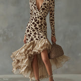 Eleonora | Vestido com volantes estampado animal