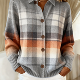 Marlene | Cardigan xadrez quente coração