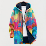 Emery | Sweat à capuche com padrão artístico colorido