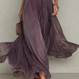 Flavia | Vestido longo violeta com decote em gota