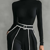 Emma | Conjunto Elegante com Gola Alta e Calças Largas