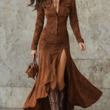 Carlotta | Vestido longo com volantes