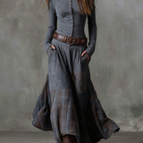 Graciete | Vestido longo de camurça com cinto