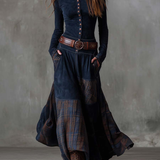 Élise | Vestido Maxi de Camurça com Cinto