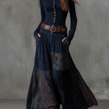 Élise | Vestido Maxi de Camurça com Cinto