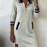 Sofia | Vestido Polo Zippé de Mangas Longas