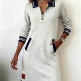 Sofia | Vestido Polo Zippé de Mangas Longas
