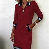 Sofia | Vestido Polo Zippé de Mangas Longas