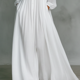 Sita | Vestido maxi em patchwork com gola alta e mangas longas