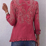 Isotta | Casaco Vintage Paisley com Volantes