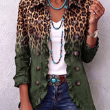Ludovica | Blazer Leopardo Ombre com Volantes