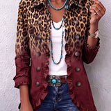 Livia | Blazer Leopardo Ombre com Volantes