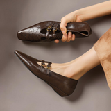 Ceyla | Sapatos planos Mary Jane de dupla alça com perfurações